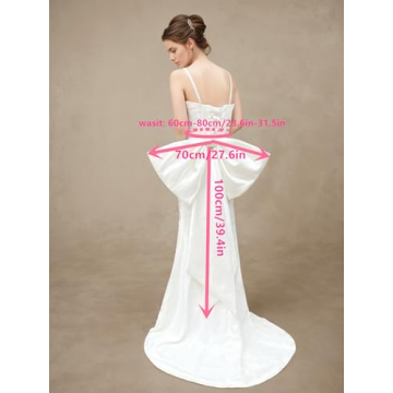 Elegant Saqulopr Big Bow for Wedding Dresses with 100cm Tail