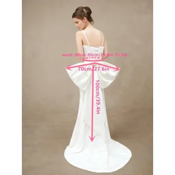 Elegant Saqulopr Big Bow for Wedding Dresses with 100cm Tail