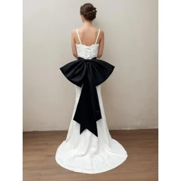 Elegant Saqulopr Big Bow for Wedding Dresses with 100cm Tail