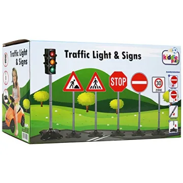 Kiddie Play Traffic Light Toys with 5 Street Signs for Kids