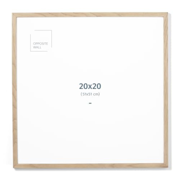 Opposite Wall - 20x20 in - Natural Solid Oak Wood Picture Frame - Lightweight, Versatile & Shatterpr...