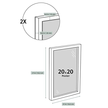 Elegant Solid Oak Wood Picture Frame - Versatile 20x20