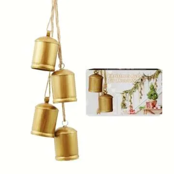 Vuskly Vintage Gold Christmas Bells Set - Perfect Decor