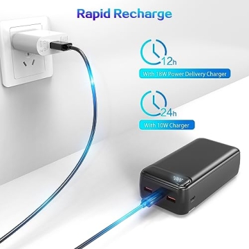 POIYTL 50000mAh Fast Charging Power Bank with Flashlight