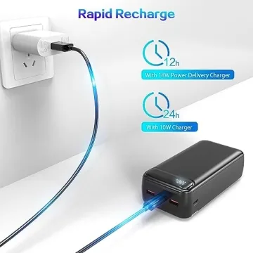 POIYTL 50000mAh Fast Charging Power Bank with Flashlight