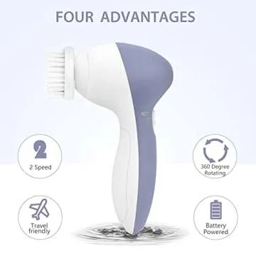Facial Cleansing Brush Face Scrubber: CLSEVXY Electric Face Spin Cleanser Brushes with 6 Brush Heads for Deep Cleansing, Gentle Exfoliating, Removing Blackhead, Massaging