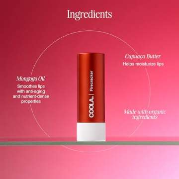 COOLA Organic Mineral Sunscreen Tinted Lip Balm, Lip Care for Daily Protection, Broad Spectrum SPF 30, Firecracker, 0.15 Fl Oz