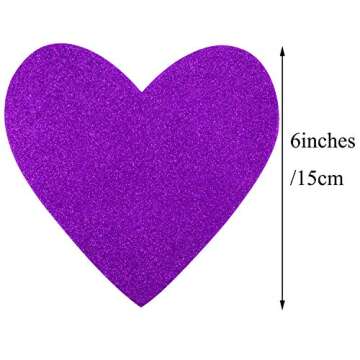 Ruisita 32 Pieces Valentine's Day Foam Hearts Large Foam Heart Shapes Non Adhesive Heart for DIY Craft, 6 Inches, 4 Colors