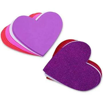 Ruisita 32 Pieces Valentine's Day Foam Hearts Large Foam Heart Shapes Non Adhesive Heart for DIY Craft, 6 Inches, 4 Colors