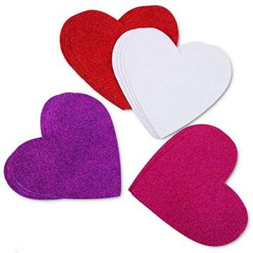 Ruisita 32 Pieces Valentine's Day Foam Hearts Large Foam Heart Shapes Non Adhesive Heart for DIY Craft, 6 Inches, 4 Colors