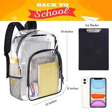 Fomaris Clear Backpack Heavy Duty with Multiple Pockets and Comfort Design