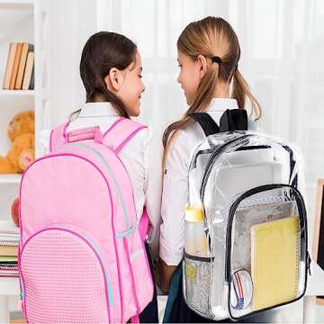 Fomaris Heavy Duty Clear Backpack for School & Work