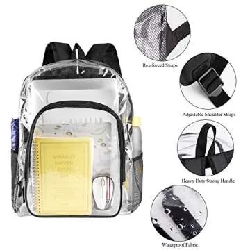 Fomaris Heavy Duty Clear Backpack for School & Work