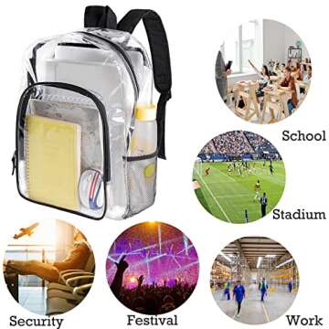 Fomaris Heavy Duty Clear Backpack for School & Work