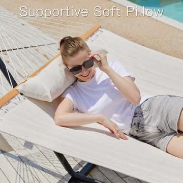 Gafete Hammock with Stand for Two - Beige Comfort