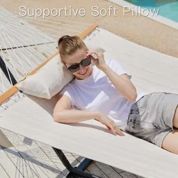 Gafete Hammock with Stand for Two - Beige Comfort