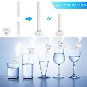 FIGROL Portable Mini Humidifier, Cool Mist Humidifier Travel Air Humidifier for Travel Office Hotel Household Without Water Bottle