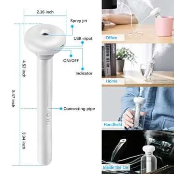 FIGROL Portable Mini Humidifier, Cool Mist Humidifier Travel Air Humidifier for Travel Office Hotel Household Without Water Bottle