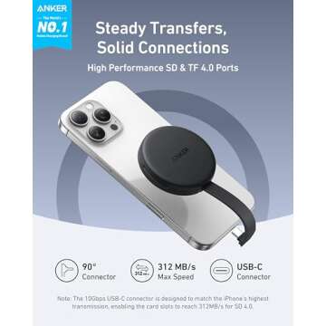 Anker MagGo USB-C Adapter - High-Speed SD Card Reader for iPhone