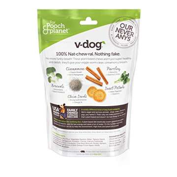 V-dog Dog Treats - Vegan Breathbone Teeth Cleaning Dental Dog Bones - Fresh Breath - 8 Ounces - All ...