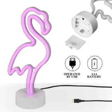 YARRD Flamingo Neon Light Flamingo Lamp Flamingo LED Sign Decoration Neon Flamingo Night Light Room Decoration Neon Lights for Kids
