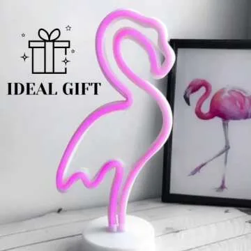 YARRD Flamingo Neon Light Flamingo Lamp Flamingo LED Sign Decoration Neon Flamingo Night Light Room Decoration Neon Lights for Kids