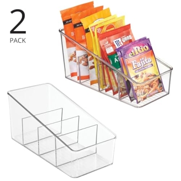 mDesign 4-Section Packet Organizer for Kitchen Storage