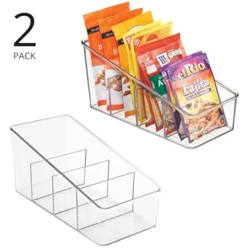 mDesign 4-Section Packet Organizer for Kitchen Storage
