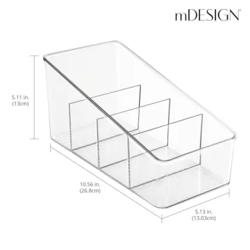 mDesign 4-Section Packet Organizer for Kitchen Storage