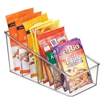 mDesign 4-Section Packet Organizer for Kitchen Storage