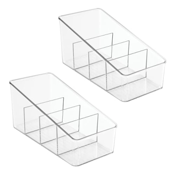 mDesign 4-Section Packet Organizer for Kitchen Storage