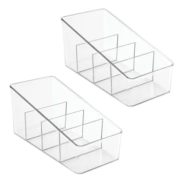 mDesign 4-Section Packet Organizer for Kitchen Storage