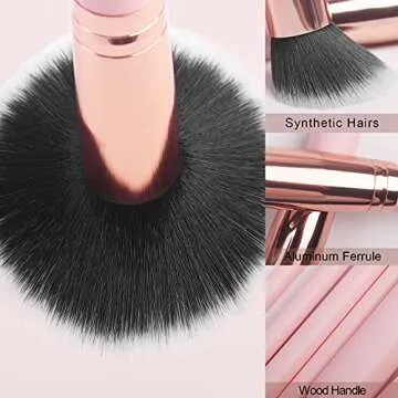Real Perfection 16pcs Makeup Brushes Set for Flawless Looks
