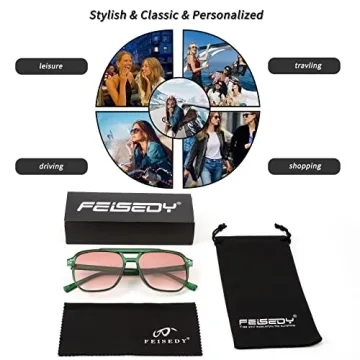 FEISEDY Retro Aviator Sunglasses Stylish UV400 Protection