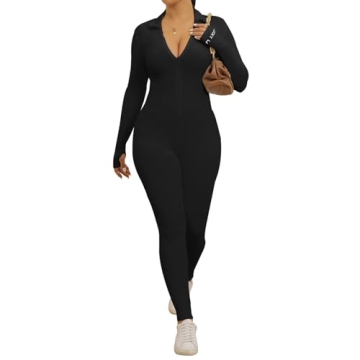 Sexy Long Sleeve High Waist Bodycon Jumpsuit for Women