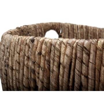 KOUBOO Madras Planter Basket, Plant Container, Tree Planter, Basket Front Door, Decorative Plants Pot, Woven Options for Every Space, Dark Brown, Large