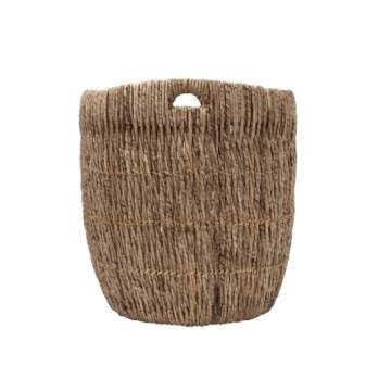 KOUBOO Madras Planter Basket, Plant Container, Tree Planter, Basket Front Door, Decorative Plants Pot, Woven Options for Every Space, Dark Brown, Large