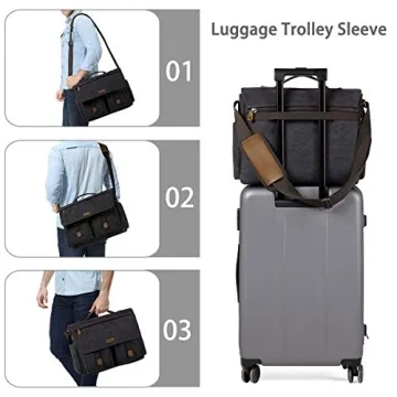 VASCHY Vintage Messenger Bag for 15.6 inch Laptops