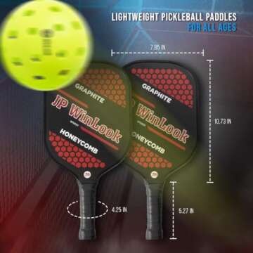 JP WinLook Premium Pickleball Paddles Set – USAPA Pickleball Set - Graphite Carbon Fiber Rackets for Women & Men and Balls for Indoor or Outdoor Play - Racquets, Pickleballs & Carry Bag
