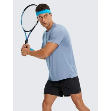 CRZ YOGA Men's Quick Dry Workout Tee - Stylish Comfort