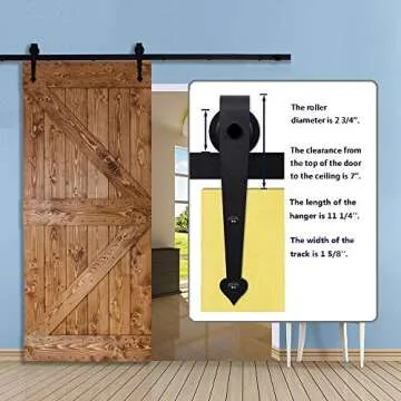 CCJH 4FT Heavy Duty Sliding Barn Door Hardware Kit
