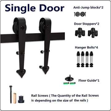 CCJH 4FT Heavy Duty Sliding Barn Door Hardware Kit