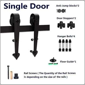 CCJH 4FT Heavy Duty Sliding Barn Door Hardware Kit