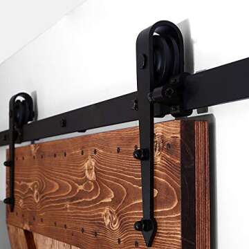 CCJH 4FT Heavy Duty Sliding Barn Door Hardware Kit