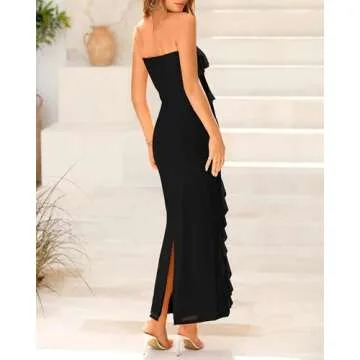 BTFBM Casual Womens Ruffle Midi Dress for Stylish Nights