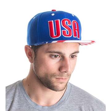 Ann Arbor T-shirt Co. Epic USA American Flag Pride Merica Snapback Hat of Freedom, Liberty, & Justice