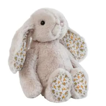DILLY DUDU Blossom Bunny Rabbit Stuffed Animal Plush Toy Best Gifts 10-Inch（Beige）