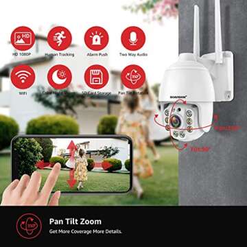 BOAVISION Security Cameras Wireless Outdoor,Home Security Surveillance Camera System,360° View WiFi...