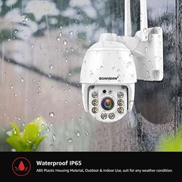 BOAVISION Security Cameras Wireless Outdoor,Home Security Surveillance Camera System,360° View WiFi Pan Tilt,Floodlight Color Night Vision,Motion Detection Tracking,2 Way Talk,SD Card Storage