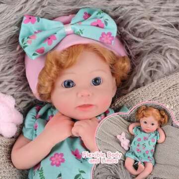 BABESIDE Reborn Baby Dolls Silicone Full Body Girl Stella: 12-Inch Realistic Doll with Accessories f...